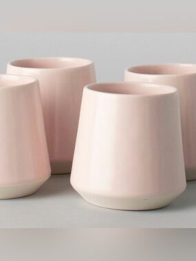 Fable Ceramic Tumbler Cups – Set of 4, Blush Pink